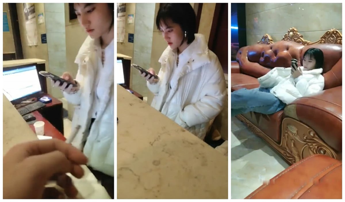 STP12775 零零后表哥最近泡到的172CM酒店前台兼职妹晚上等她下班去开房啪啪狼友调侃他.jpg